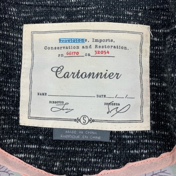 Cartonnier Anthropologie Black Blazer Jacket Small - Picture 7 of 9